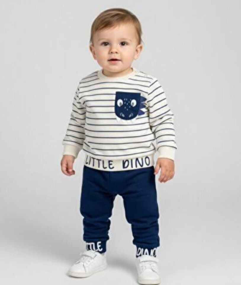 Dino Baskılı %100 Pamuk Takım