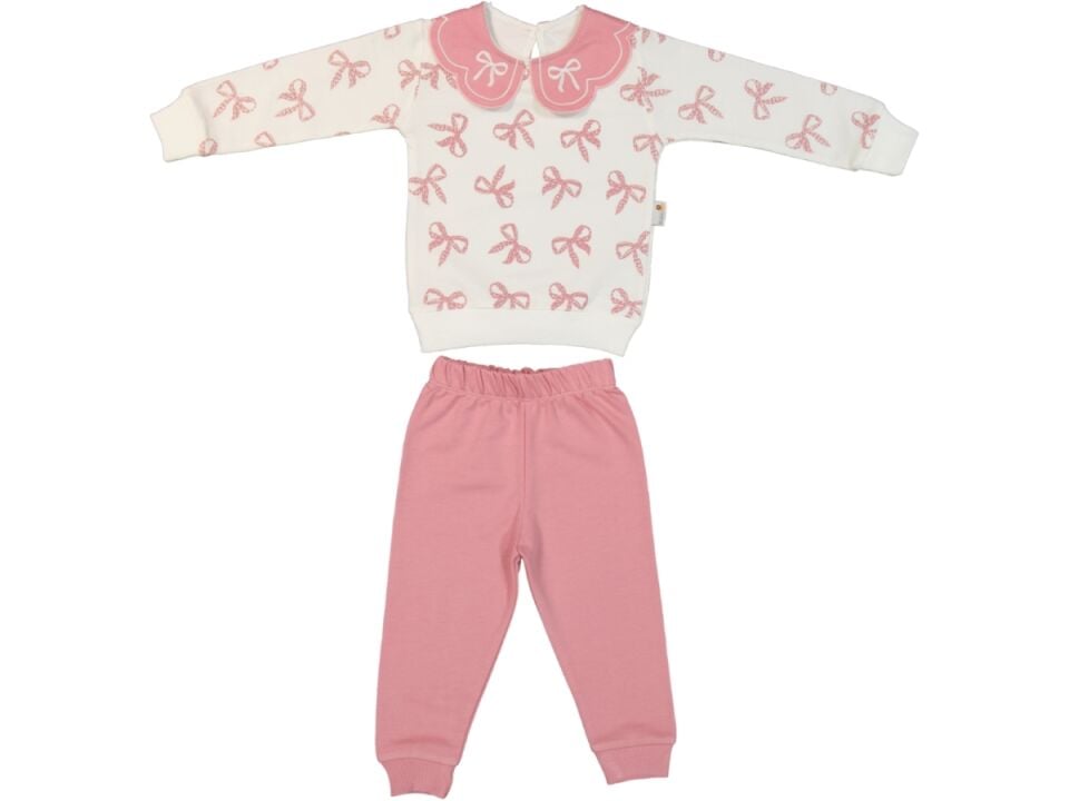 Yaka Detaylı Bebek Takım %100 Pamuk