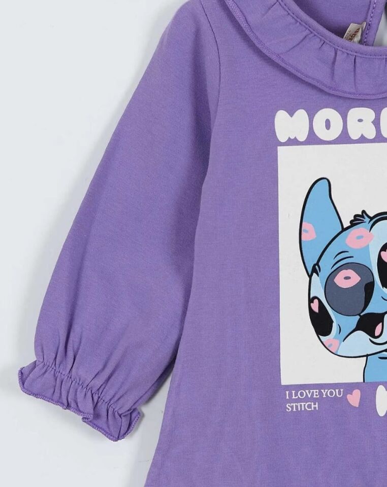 Stitch Baskılı Taytlı Kız Çocuk Takım
