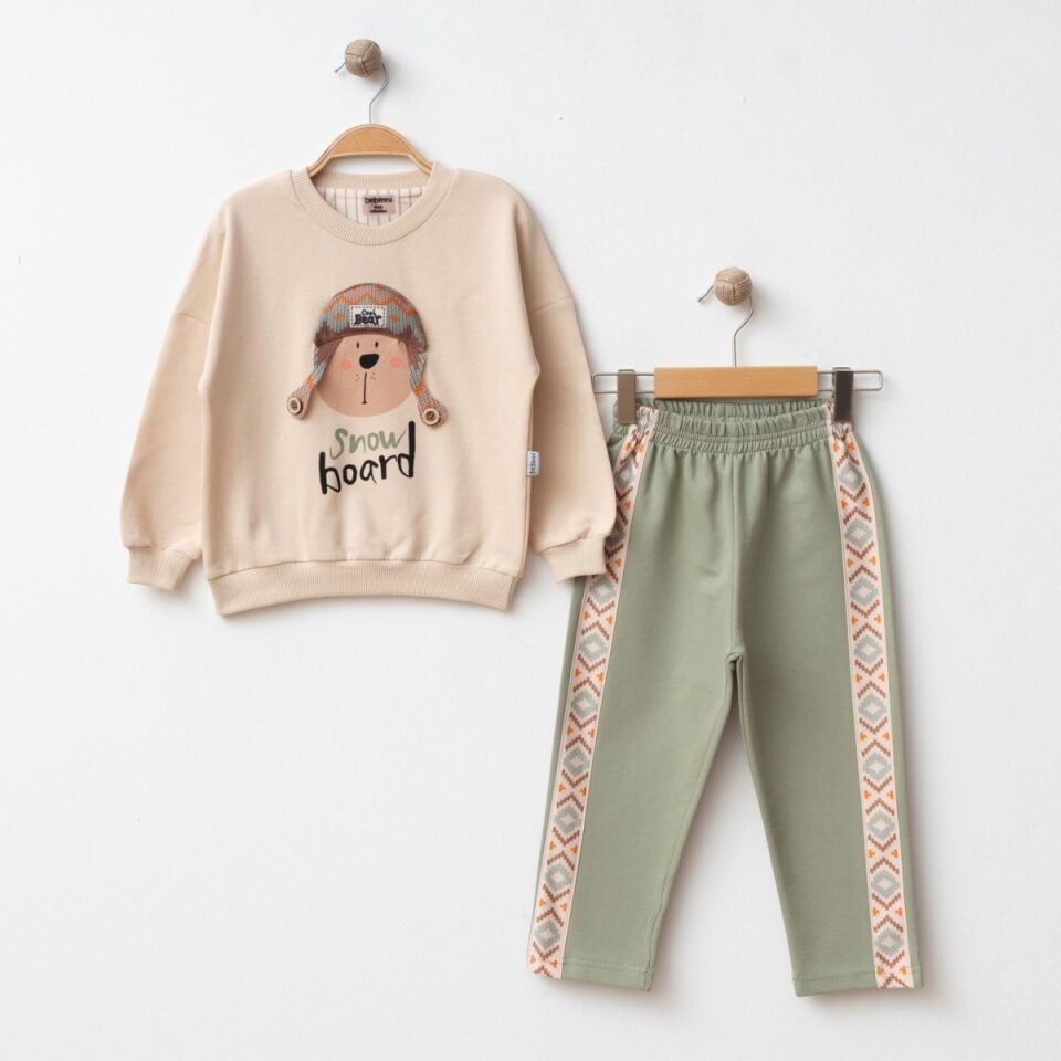 Erkek Çocuk Takım Mobil Bereli %100 Pamuk