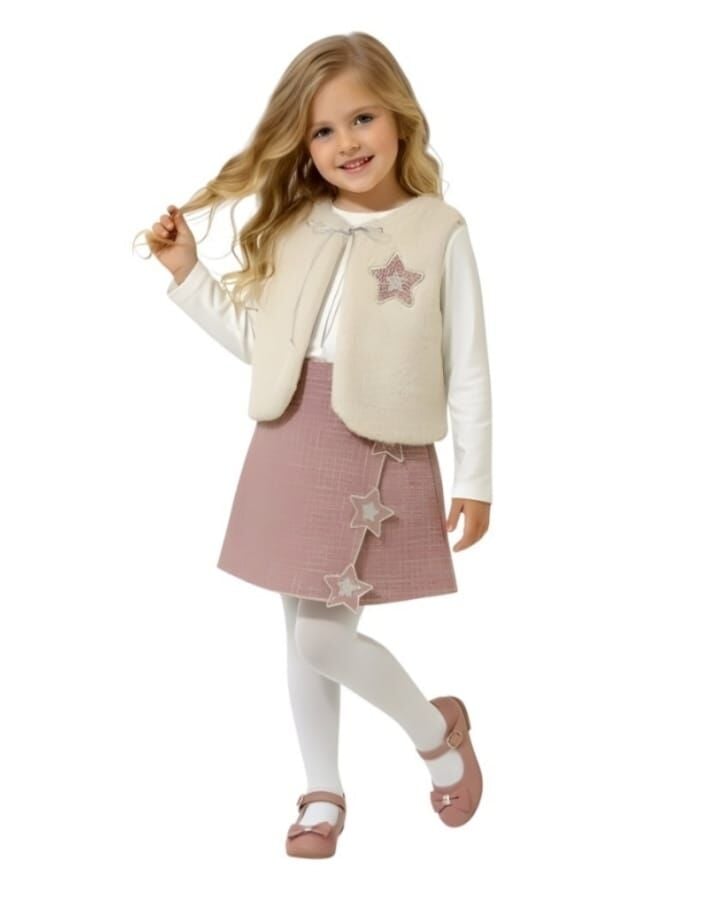 Yıldız Yelekli Şort Etek Kız Takım