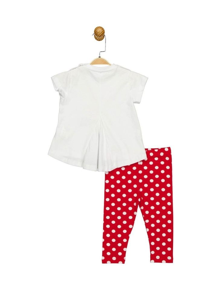 Minnie Mouse Lisanslı Bebek Takım Beyaz