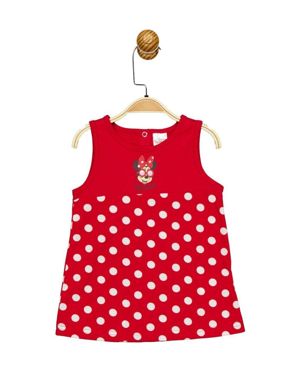 Minnie Mouse Lisanslı Bebek Elbise Kirmizi