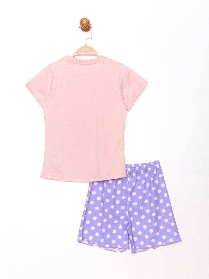 Minnie Mouse Lisanslı Çocuk Şortlu Takım Pembe