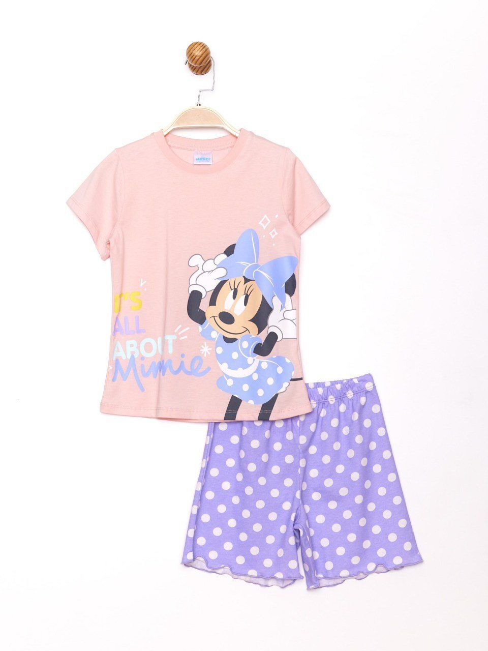 Minnie Mouse Lisanslı Çocuk Şortlu Takım Pembe