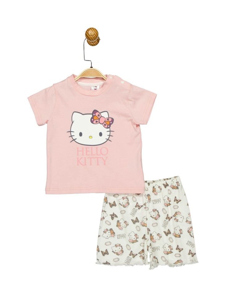 Hello Kitty Lisanslı Bebek Takım Somon 1 Yaş