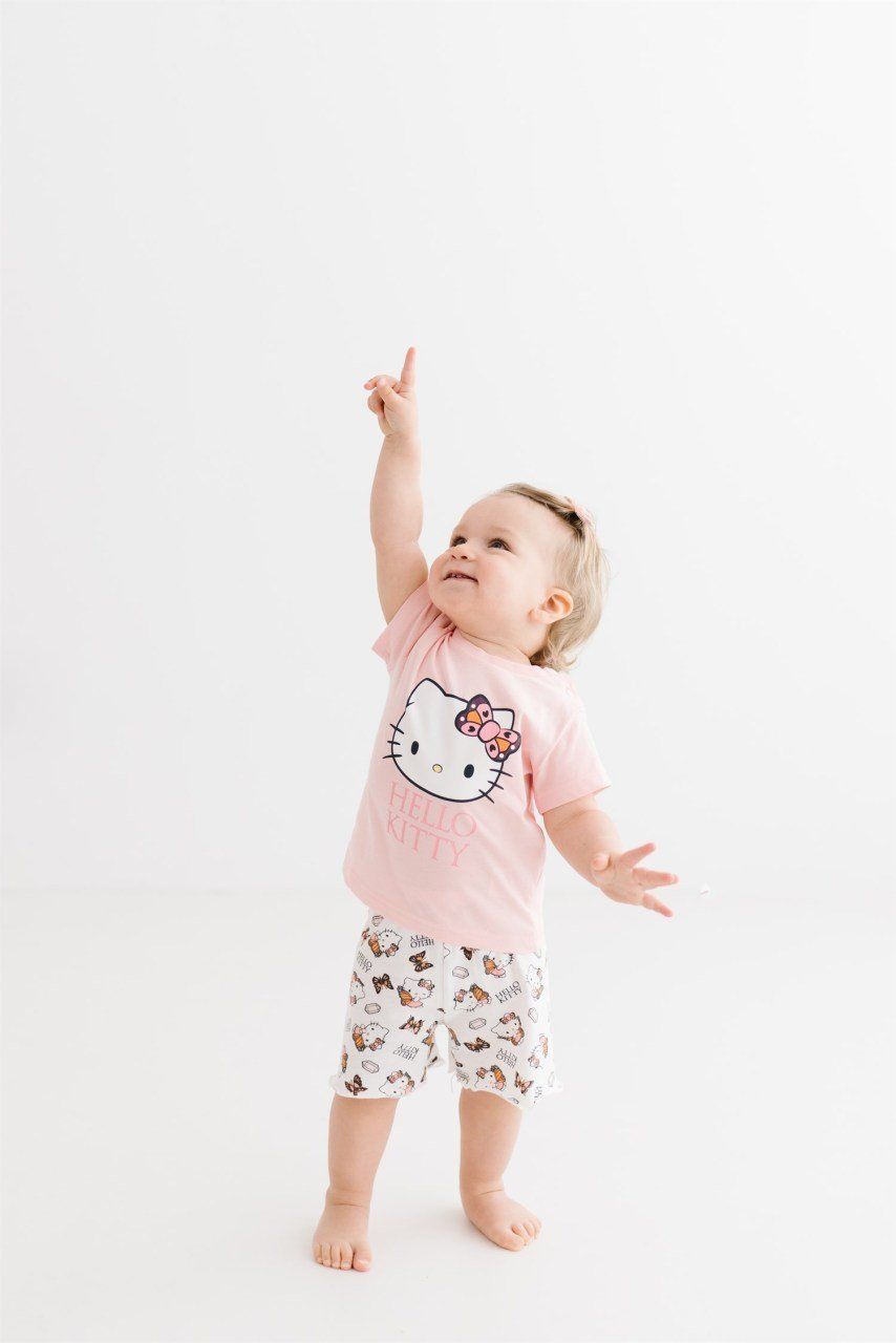 Hello Kitty Lisanslı Bebek Takım Somon 1 Yaş
