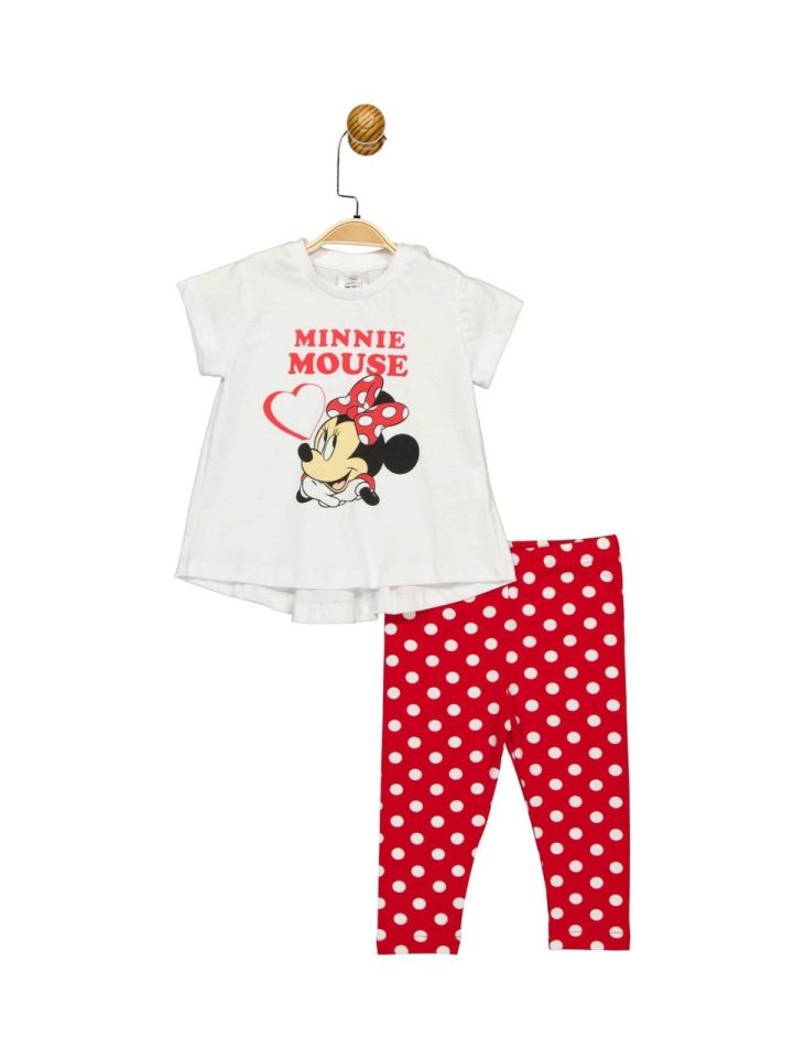 Minnie Mouse Lisanslı Bebek Takım Beyaz 3 Yaş