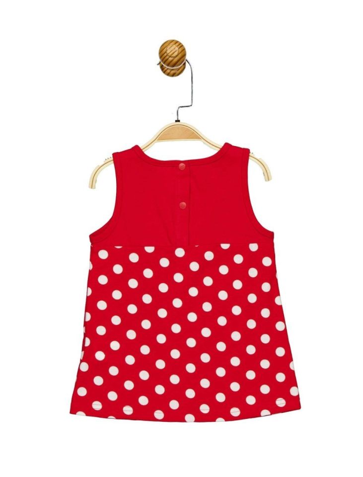 Minnie Mouse Lisanslı Bebek Elbise Kirmizi 9-12