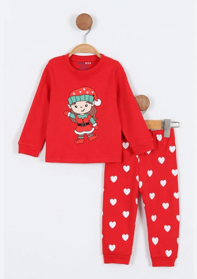Yılbaşı Temalı Noel Çocuk Baskılı Pijama Takımı