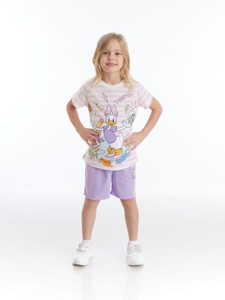 Daisy Duck Lisanslı Çocuk Şortlu Takım Ekru 3 Yaş