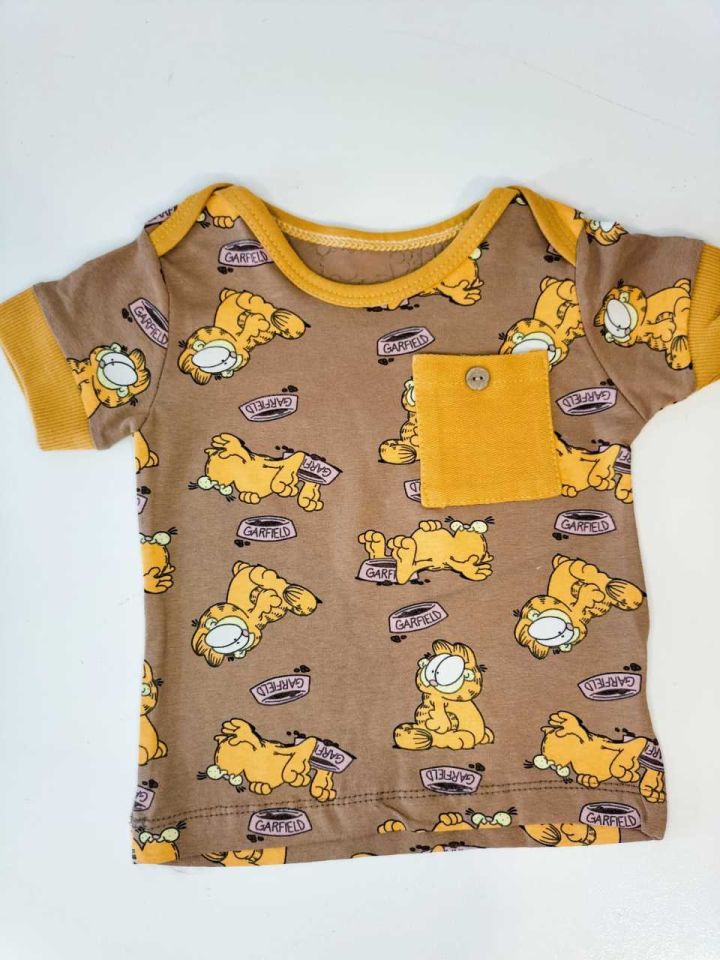 Garfield Baskılı Cepli Fularlı Bebek Takım 18-24