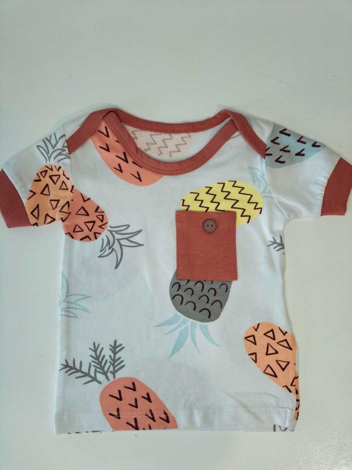 Ananas Baskı Önlüklü Bebek Takım 18-24