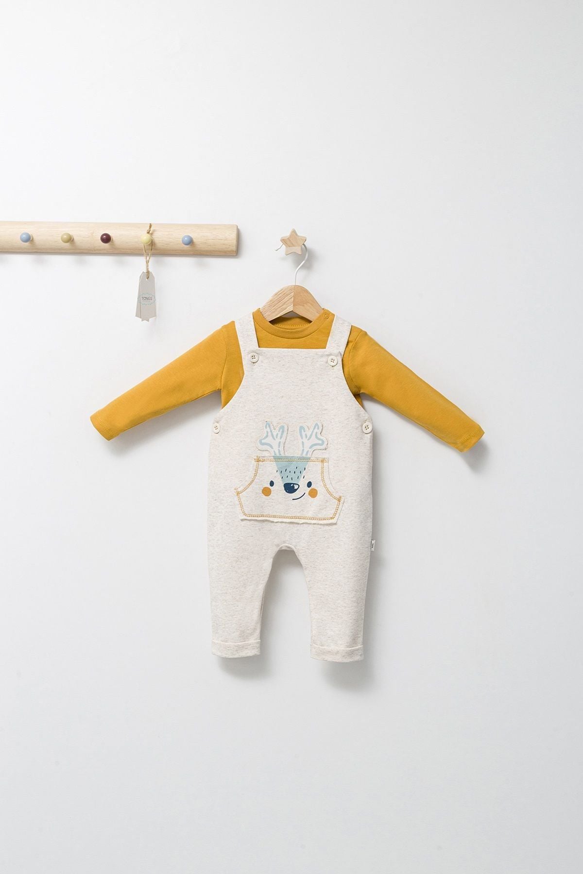 Fishing Deer Bebek Salopet Takım Krem 3-6