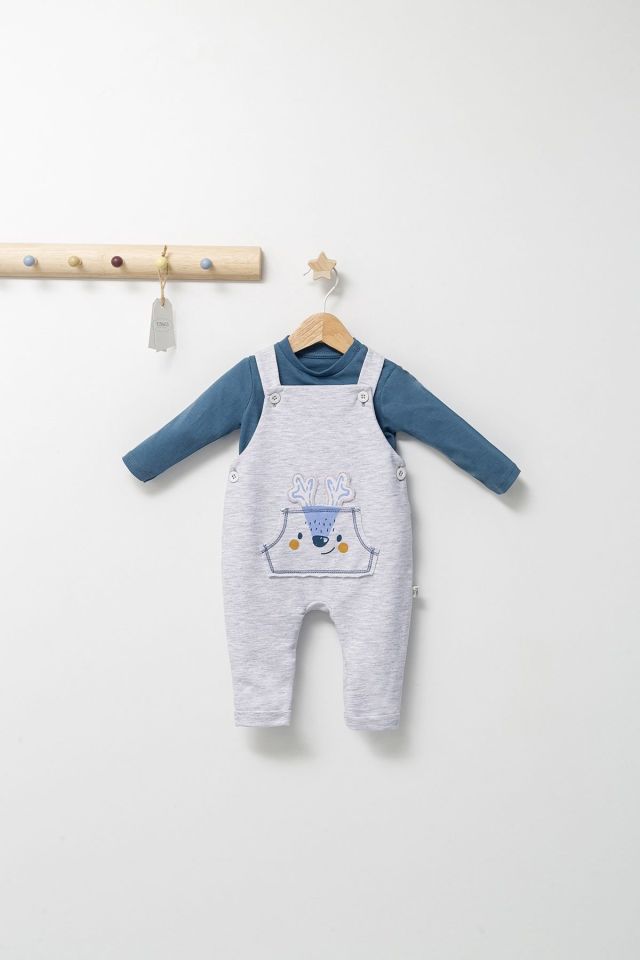 Fishîng Deer Bebek Salopet Takım Gri 9-12