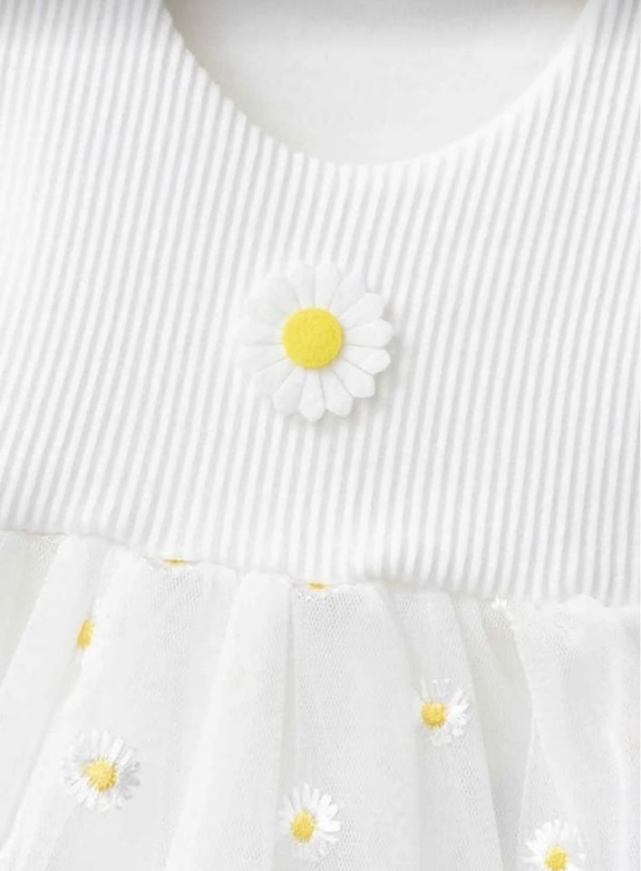 Papatya Detaylı Tütülü Bebek Elbise
