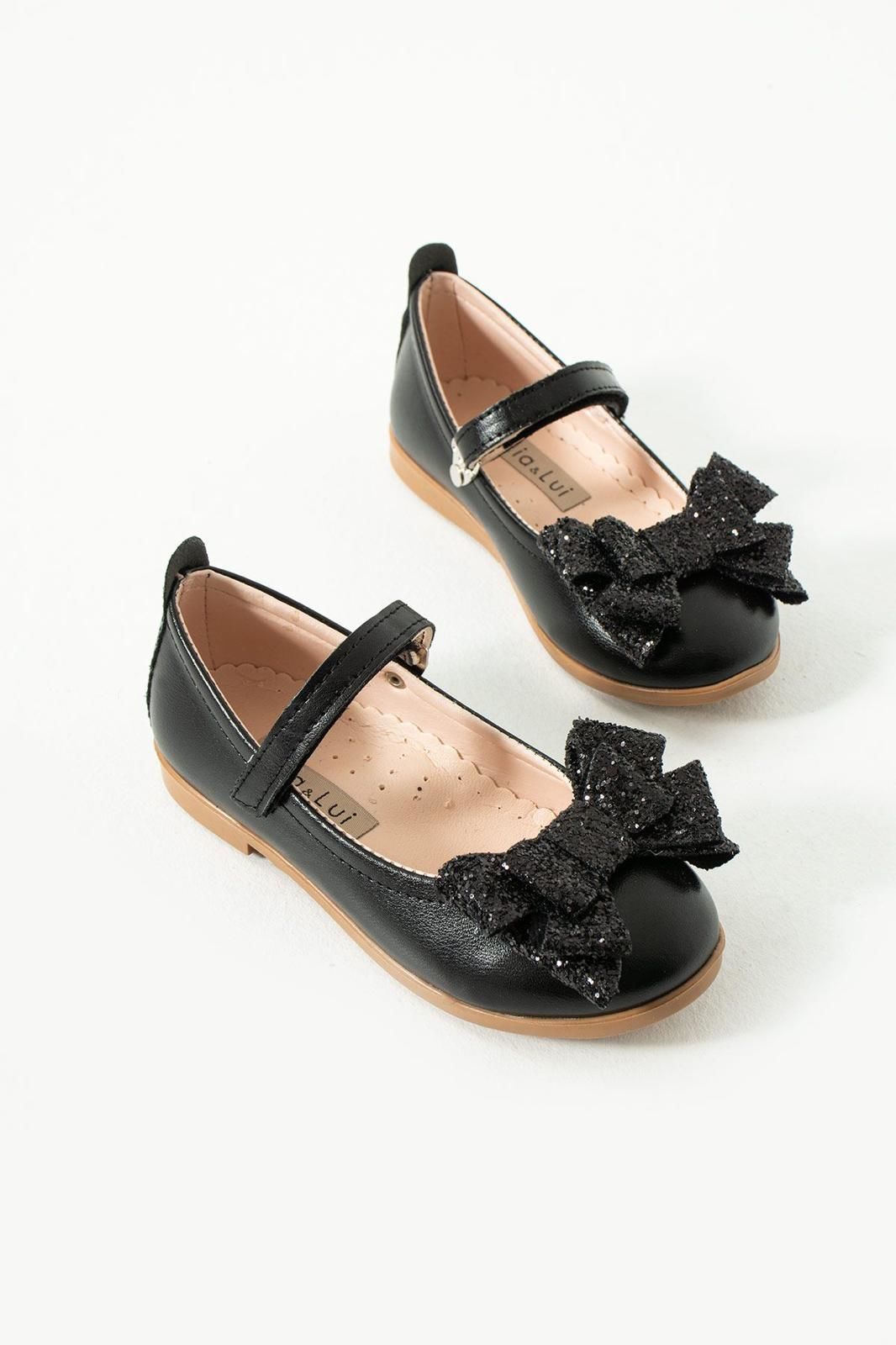 Mia Lui Kız Çocuk Fiyonklu Babet Ayakkabı Siyah