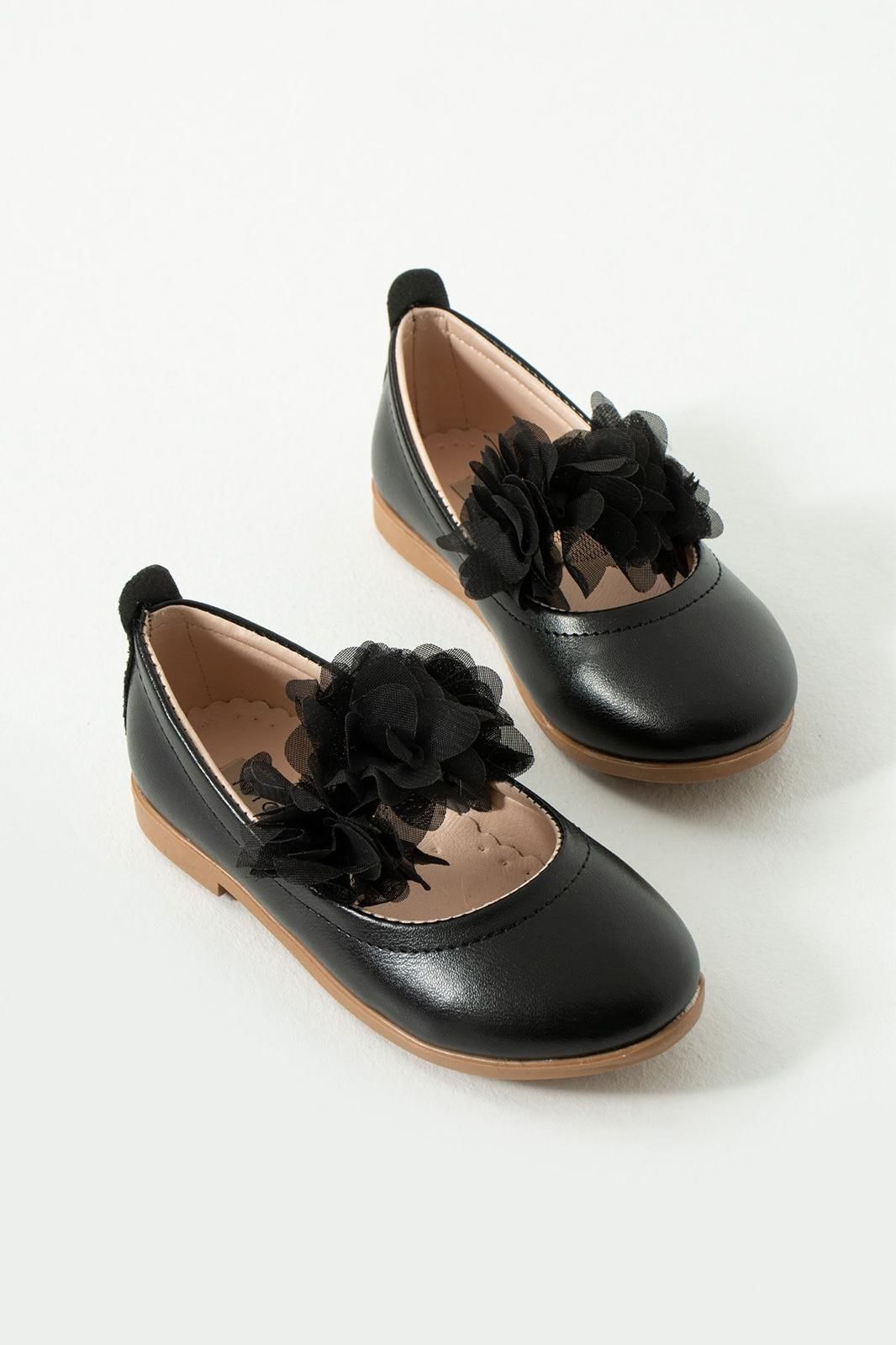 Mia Lui Kız Çocuk Babet Ayakkabı Tütülü Siyah