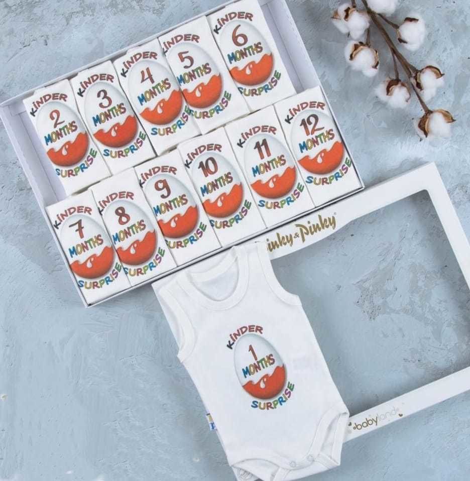Kinder Süpriz Baskılı 12'li Atlet Çıtçıtlı Badi Bebek Set