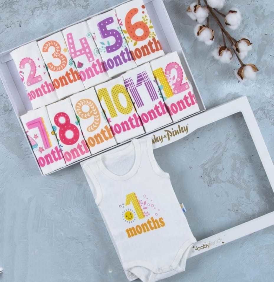 Güneş Baskılı 12'li Atlet Çıtçıtlı Badi Bebek Set